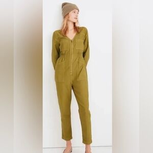 XS, Madewell Brand, NWT, Olive Green zip up jumpsuit